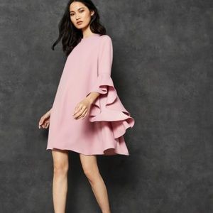 Ted Baker Ashleyy Waterfall Sleeve Blush Dress